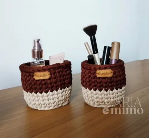 Kit Porta Maquiagem em Crochê