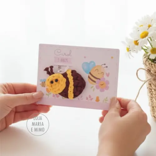 Lembrancinha Abelha Aniversário, Chaveiro Abelha Artesanal
