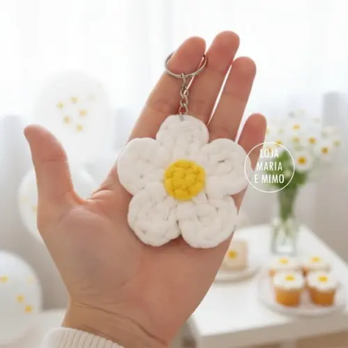 Lembrancinha Aniversário - Chaveiro Flor Margarida
