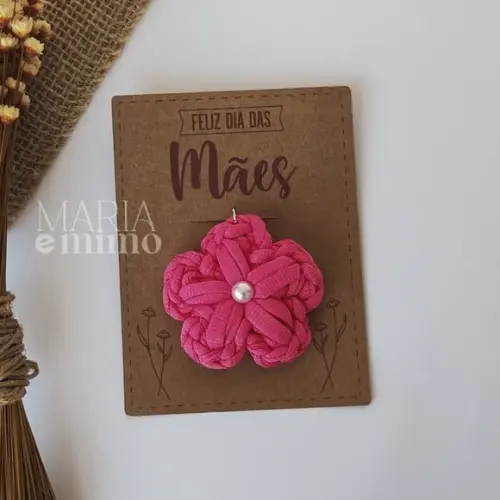 Lembrancinha Dia das Mães - Chaveiro Flor de Crochê