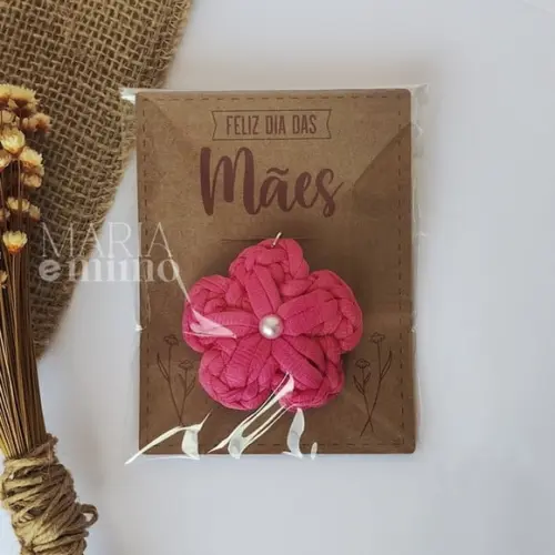 Lembrancinha Dia das Mães - Chaveiro Flor de Crochê