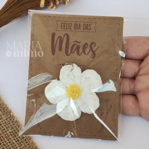 Lembrancinha Dia das Mães - Chaveiro Flor Margarida