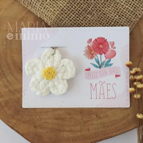 Lembrancinha Dia das Mães - Chaveiro Margarida Dia das Mães