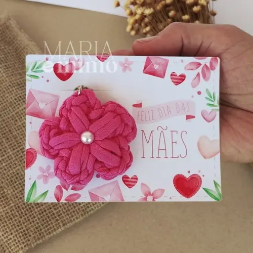 Lembrancinha Dia das Mães - Presente Mãe Chaveiro Flor