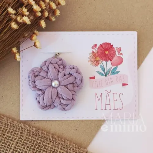Lembrancinha Dia das Mães - Presente Mãe Flor de Crochê