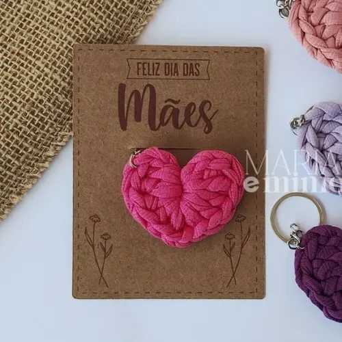 Lembrancinha Dia das Mães, Presente Mãe Chaveiro Coração