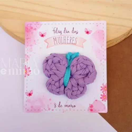 Lembrancinha Dia das Mulheres - Brinde Borboleta de Crochê