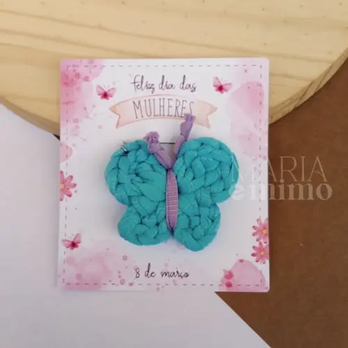 Lembrancinha Dia das Mulheres - Brinde Borboleta de Crochê