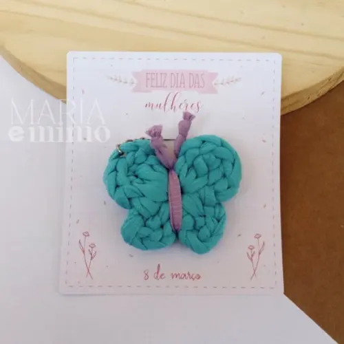 Lembrancinha Dia das Mulheres - Chaveiro Borboleta de Crochê