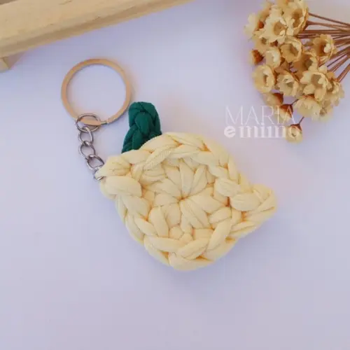 Lembrancinha Fruta de Crochê, Chaveiro Limão Crochê