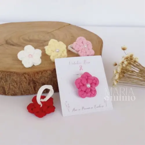 Lembrancinha Outubro Rosa, Amarrador Elástico de Cabelo