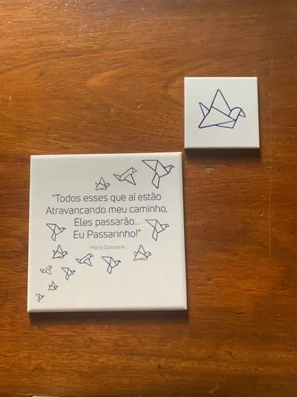 Azulejo duplo Eu Passarinho