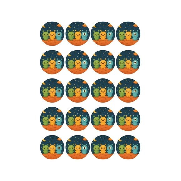 Adesivo Personalizado Latinha 5cm Alienígenas Fofos