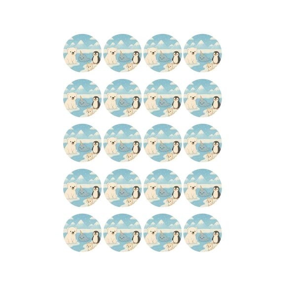 Adesivo Personalizado Latinha 5cm Animais do Ártico
