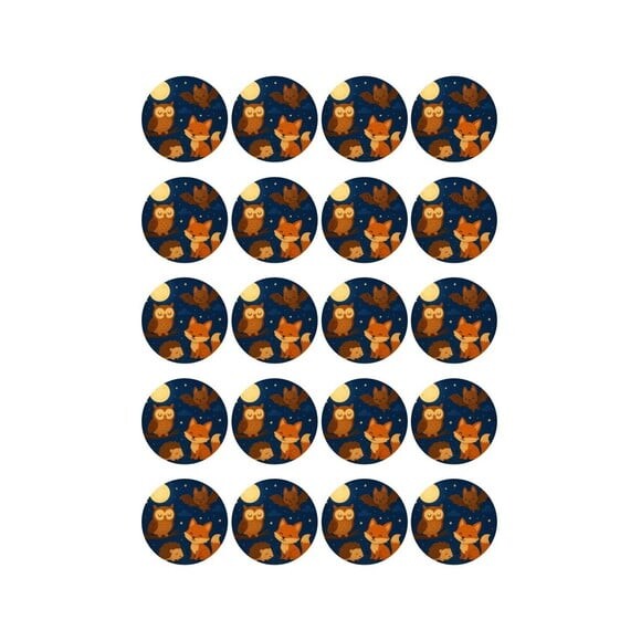 Adesivo Personalizado Latinha 5cm Animais Noturnos
