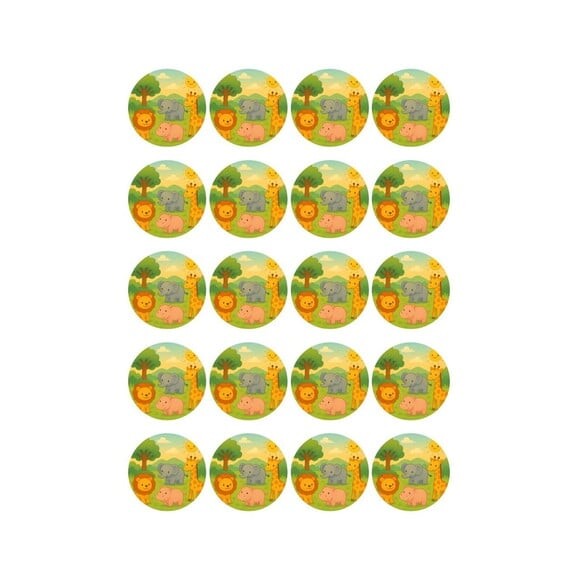 Adesivo Personalizado Latinha 5cm Animais Selvagens
