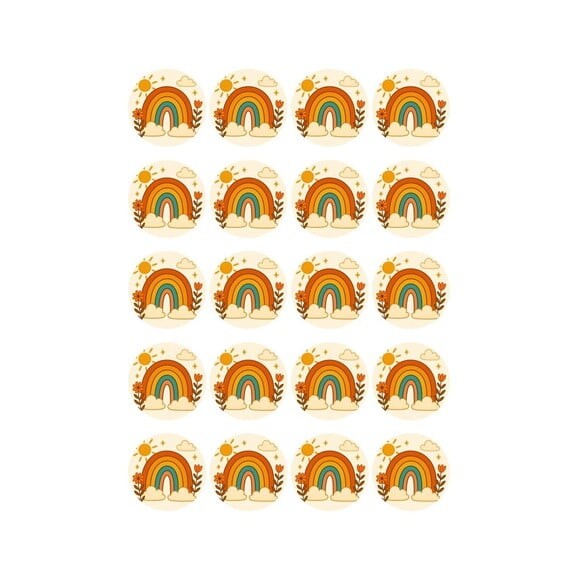 Adesivo Personalizado Latinha 5cm Arco-íris Boho