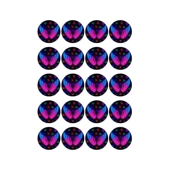 Adesivo Personalizado Latinha 5cm Asas Neon