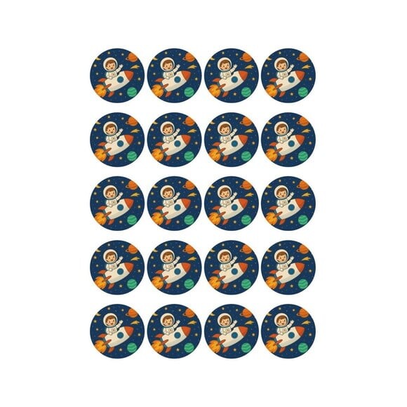 Adesivo Personalizado Latinha 5cm Aventura Espacial