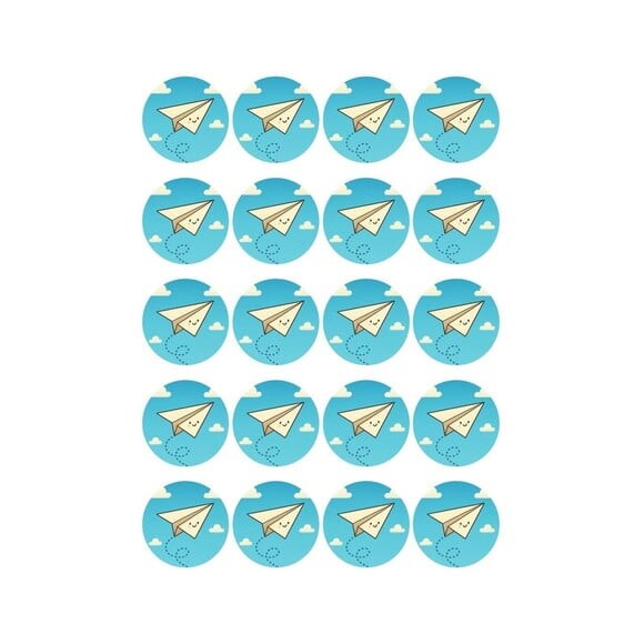 Adesivo Personalizado Latinha 5cm Aviãozinho de Papel