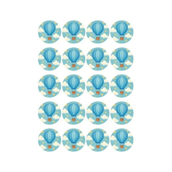 Adesivo Personalizado Latinha 5cm Balão de Ar Azul