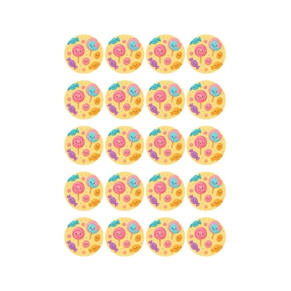 Adesivo Personalizado Latinha 5cm Balas e Pirulitos