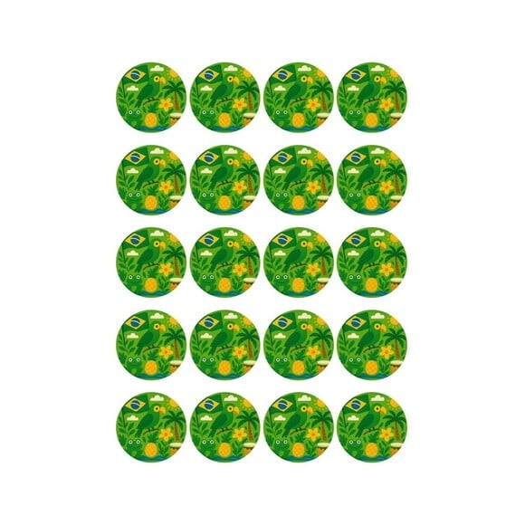 Adesivo Personalizado Latinha 5cm Brasil Verde Amarelo
