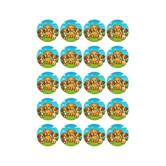 Adesivo Personalizado Latinha 5cm Cachorrinhos