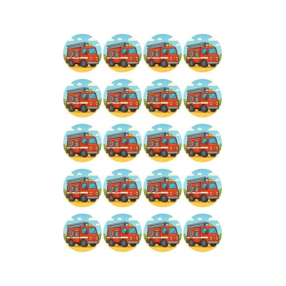 Adesivo Personalizado Latinha 5cm Caminhão de Bombeiro