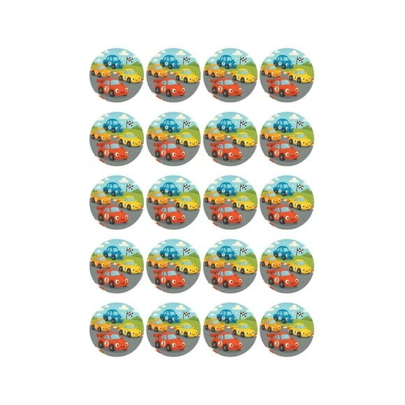 Adesivo Personalizado Latinha 5cm Carros de Corridas