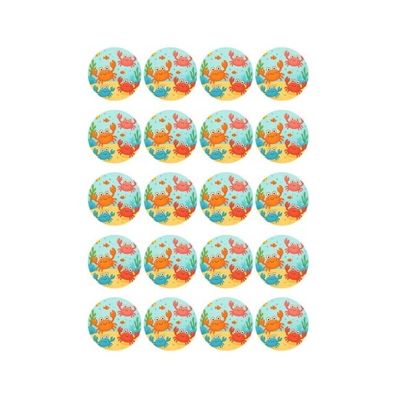 Adesivo Personalizado Latinha 5cm Caranguejinhos