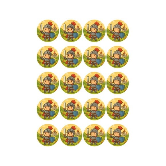 Adesivo Personalizado Latinha 5cm Cavaleiro Medieval