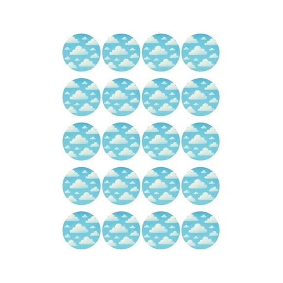 Adesivo Personalizado Latinha 5cm Céu Azul