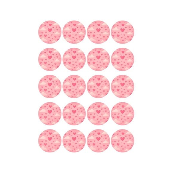 Adesivo Personalizado Latinha 5cm Céu Rosa