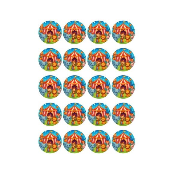 Adesivo Personalizado Latinha 5cm Circo Encantado