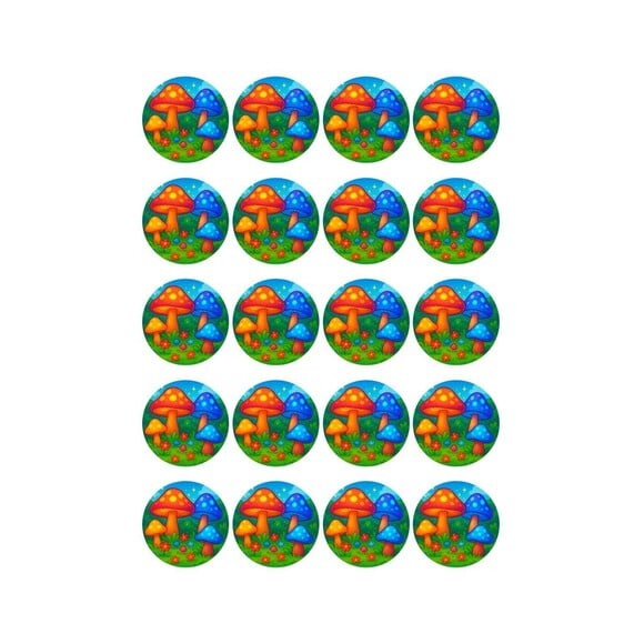Adesivo Personalizado Latinha 5cm Cogumelos Mágicos