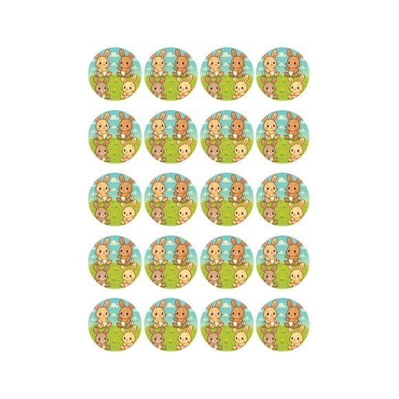 Adesivo Personalizado Latinha 5cm Coelhinhos Baby