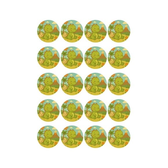 Adesivo Personalizado Latinha 5cm Dinossauro Baby