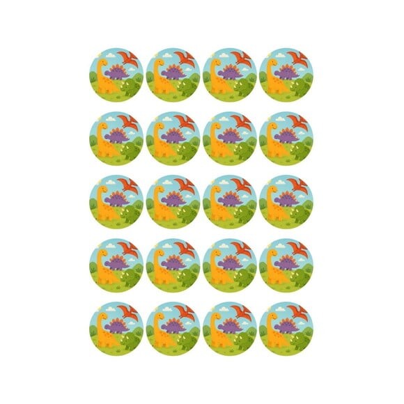 Adesivo Personalizado Latinha 5cm Dinossauros
