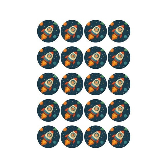 Adesivo Personalizado Latinha 5cm Espaço Sideral