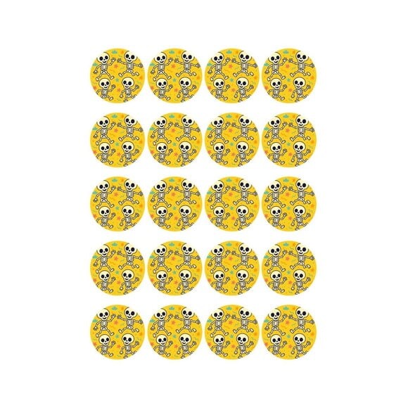 Adesivo Personalizado Latinha 5cm Esqueletinhos Kids