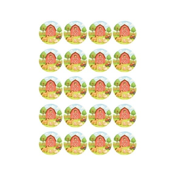 Adesivo Personalizado Latinha 5cm Fazendinha Aquarela