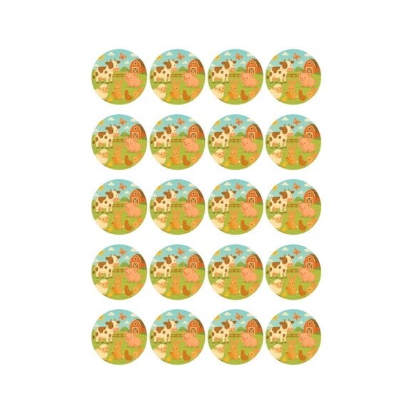 Adesivo Personalizado Latinha 5cm Fazendinha