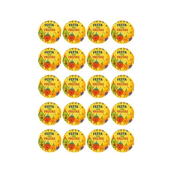 Adesivo Personalizado Latinha 5cm Festa das Frutas
