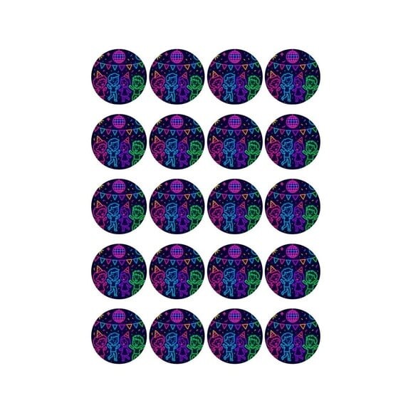 Adesivo Personalizado Latinha 5cm Festa Neon