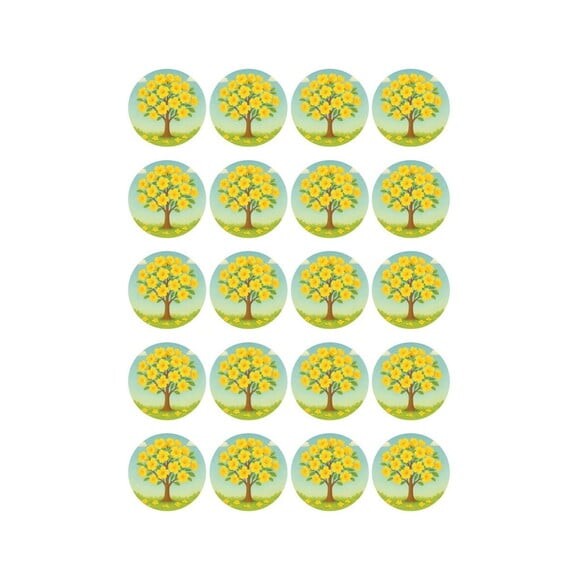 Adesivo Personalizado Latinha 5cm Flor de Ipê Amarela