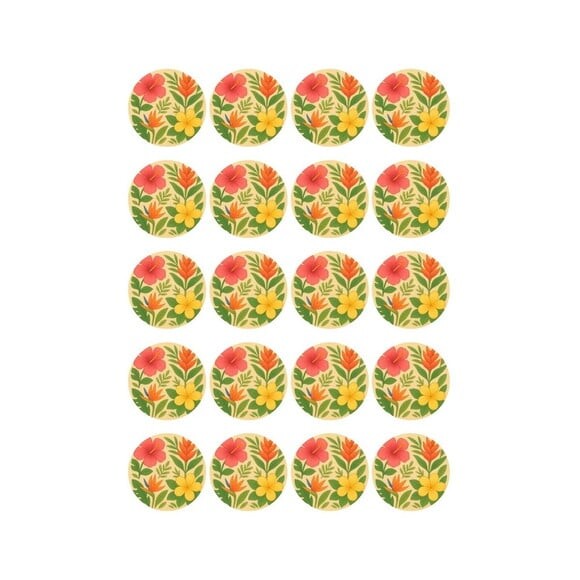 Adesivo Personalizado Latinha 5cm Flores Tropicais