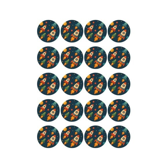 Adesivo Personalizado Latinha 5cm Foguetes