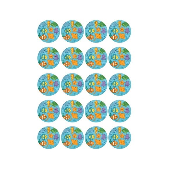 Adesivo Personalizado Latinha 5cm Fundo do Mar