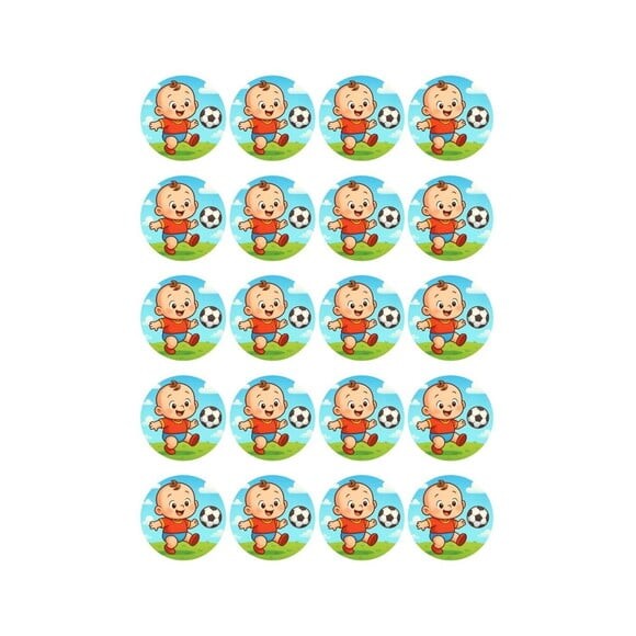 Adesivo Personalizado Latinha 5cm Futebol Baby